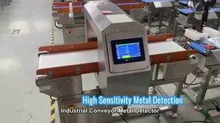 Detector de metais industrial compacto com sistema transportador