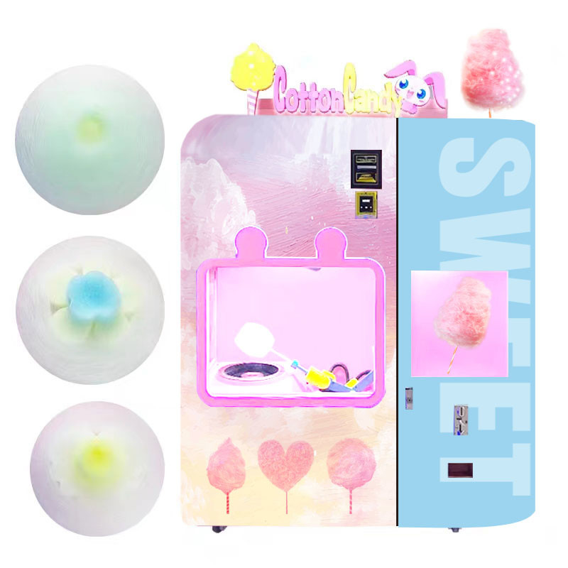 Formas e cores versáteis Máquina vendedora de doces de algodão para marshmallows únicos