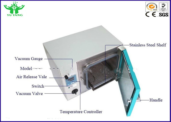 Forno de secagem de alta temperatura de vácuo do laboratório com controle -0.1MPa do tela táctil