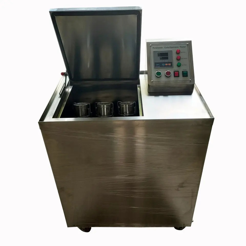 Máquina de resistência à cor de alta performance Rotawash para teste de têxteis com corpo de aço inoxidável e tempo de funcionamento ajustável