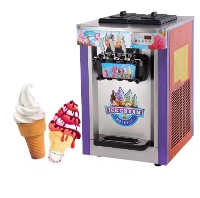 Modernização da produção de sorvete piso de pé 13L três cabeças máquina de venda automática