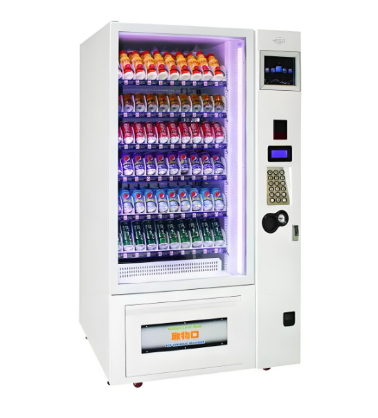 Máquina de venda automática de serviço rápido para shoppings que apresenta uma ampla gama de doces