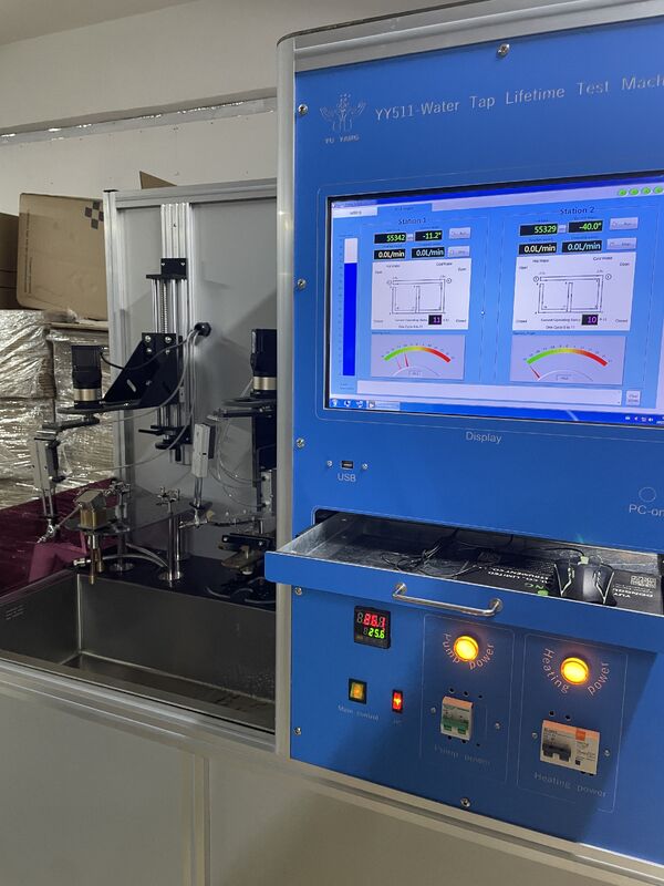 EN817 Teste de vida útil profissional do interruptor da torneira, circulação automática de água com aquecimento, ensaio simultâneo de duas estações para avaliação da durabilidade da torneira