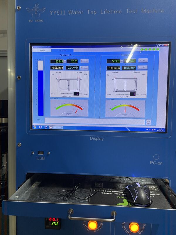 EN817 Teste de vida útil profissional do interruptor da torneira, circulação automática de água com aquecimento, ensaio simultâneo de duas estações para avaliação da durabilidade da torneira