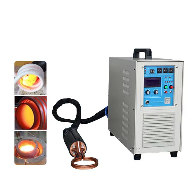 Máquina de Aquecimento por Indução de Alta Frequência de 15KW Nova Fábrica de Fabricação de Soldagem de Tubos de Cobre de Metal Fio Construção Motor Motor