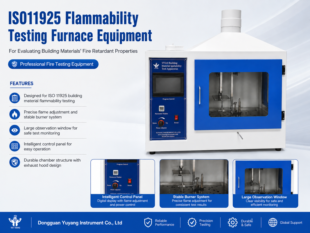 ISO 11925-2 Equipamento de ensaio de ignibilidade de fonte única de chama para materiais de construção