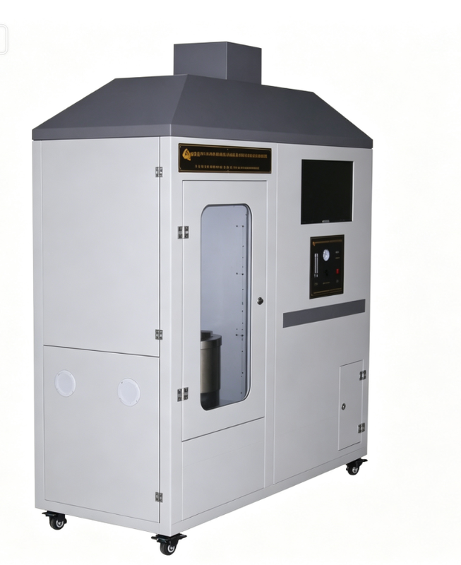 Teste de inflamabilidade UL94 com temperatura de ensaio de 0 ∼ 500 °C, fluxo de ar ajustável e precisão de temperatura de ± 1 °C para materiais electrónicos de borracha de plástico