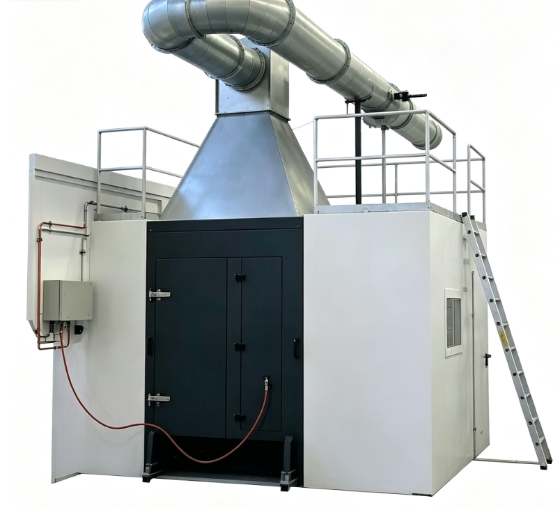 Aparelho de Teste de Item Único em Combustão em Conformidade com a EN 13823 com Queimadores de Propano de 31 kW e Medição de Densidade de Fumaça Integrada