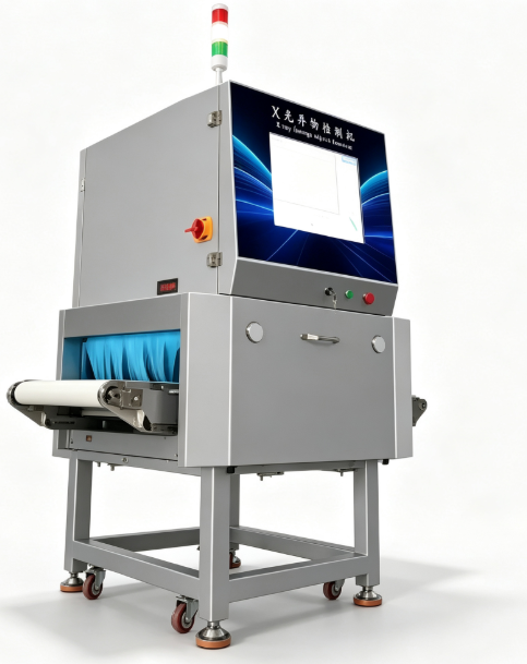 Máquina Detector de Objetos Estranhos por Raio-X de Aço Inoxidável para Inspeção de Embalagens de Carne, Frutos do Mar e Lanches