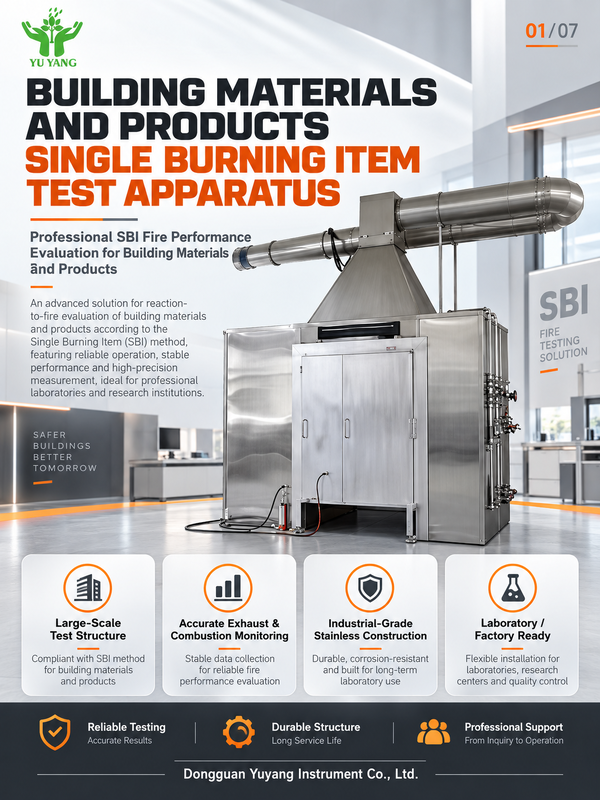 YUYANG YYF005 High Accuracy 1% IP65 Protection Auto Testing 10kW Single Burning Item for Apparatus (SBI) for Building