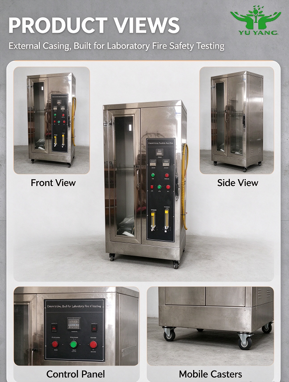 Single Laboratory Electrical Cable Burning Test Apparatus Vertical Flammability Tester for Wire and Cable