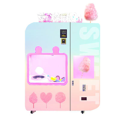 Máquina de venda automática automática de lanches de algodão doce com logotipo personalizado